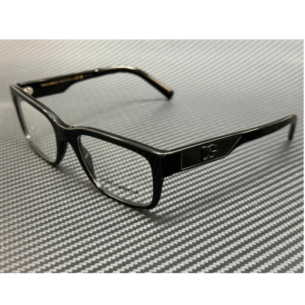 DOLCE & GABBANA Rectangle Black Demo Lens 57 mm Men's Eyeglasses